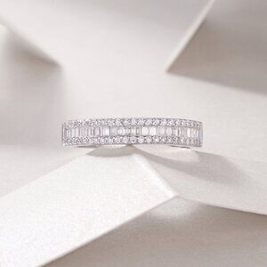 Certified Moissanite Diamond Luxury S925 Silver Closed Ring